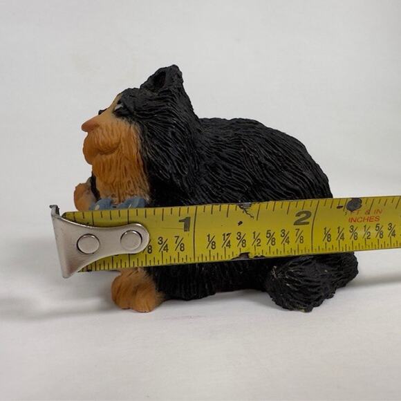 D&D Studios Frumps Cat w/Bowtie Figurine Resin Black & Tan Kitten 1990s Vintage - Picture 5 of 10